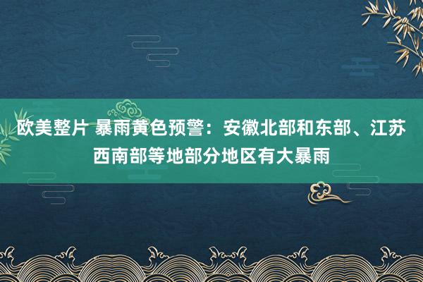 欧美整片 暴雨黄色预警：安徽北部和东部、江苏西南部等地部分地区有大暴雨