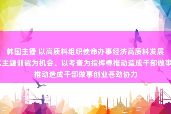 韩国主播 以高质料组织使命办事经济高质料发展 市委组织部以主题训诫为机会、以考查为指挥棒推动造成干部做事创业苍劲协力