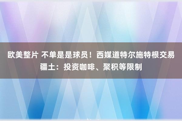 欧美整片 不单是是球员！西媒道特尔施特根交易疆土：投资咖啡、聚积等限制