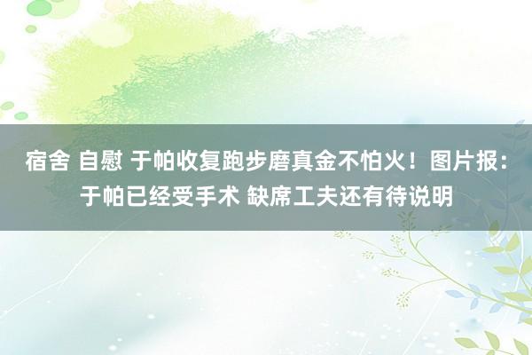宿舍 自慰 于帕收复跑步磨真金不怕火！图片报：于帕已经受手术 缺席工夫还有待说明